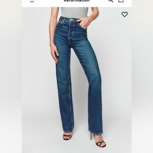 NWOT Reformation Cynthia High Rise Straight Leg jeans